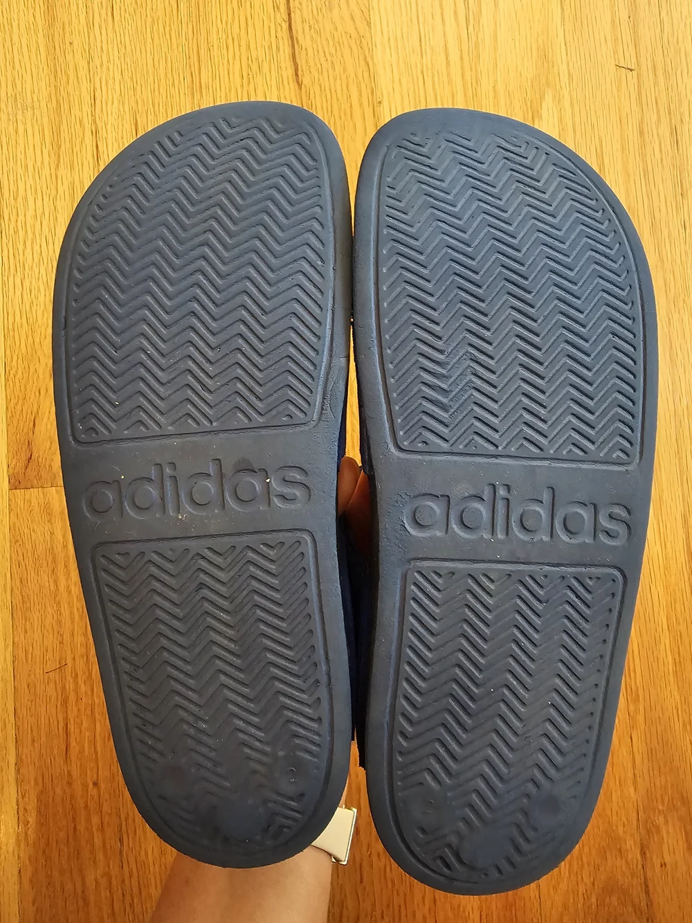 Adidas Kids Blue Slide Sandal with Dual Straps Size 2